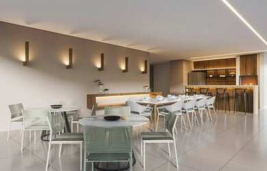 Imagem: O apartamento possui 1 Dormitório, 1 Banheiro, 1 Vaga na garagem