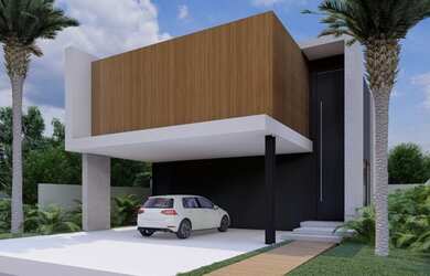 Imagem: A casa em condomínio possui 4 Dormitórios, 1 Banheiro, 3 Vagas