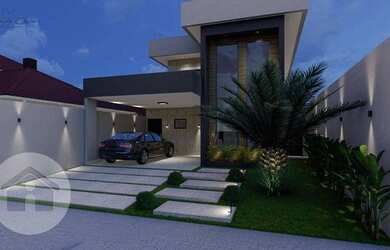 Imagem: A casa possui 4 Dormitórios, 3 Banheiros, 4 Vagas na garagem