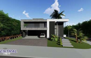 Imagem: A casa em condomínio possui 4 Dormitórios, 5 Banheiros, 5