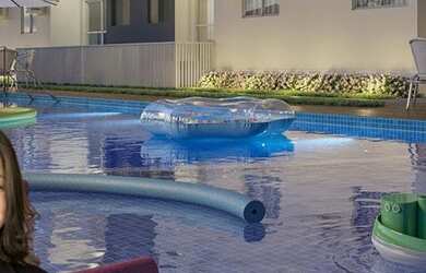 Imagem: O apartamento possui 1 Dormitório, 1 Banheiro, 1 Vaga na garagem