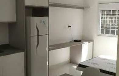 Imagem: O studio possui 1 Dormitório, 1 Banheiro, 24m² de Área e