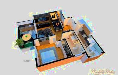 Imagem 3: Apartamento com 1 dormitório à venda, 51 m² por R$ 384.000,00 - Jardim Aquarius - São José