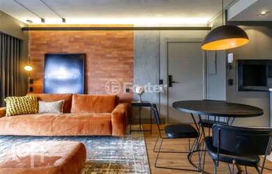 Imagem: O apartamento possui 1 Dormitório, 1 Banheiro, 1 Vaga na garagem