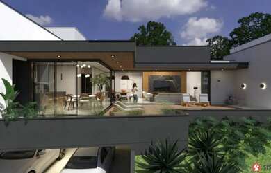 Imagem: A casa em condomínio possui 4 Dormitórios, 5 Banheiros, 4