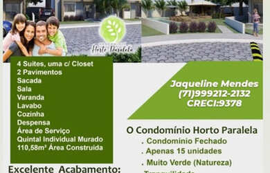 Imagem: A casa em condomínio possui 4 Dormitórios, 5 Banheiros, 111m²