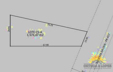 Imagem: O terreno possui 1.573m² de Área e está localizado em Roça