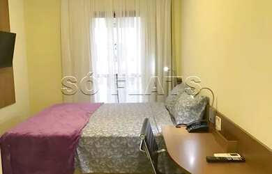 Imagem: O studio possui 1 Dormitório, 1 Banheiro, 1 Vaga na garagem