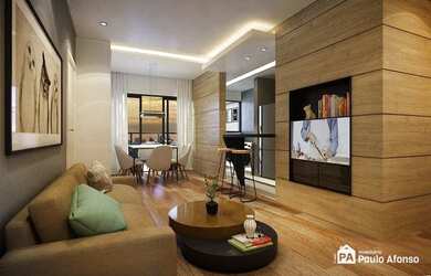 Imagem: O apartamento possui 1 Dormitório, 1 Banheiro, 1 Vaga na garagem