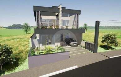 Imagem: A casa em condomínio possui 4 Dormitórios, 4 Banheiros, 4