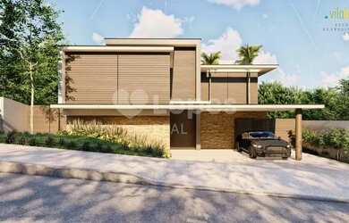 Imagem: A casa em condomínio possui 4 Dormitórios, 3 Banheiros, 4