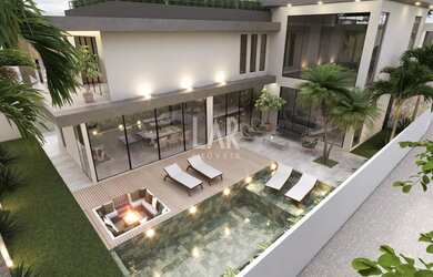 Imagem: A casa em condomínio possui 4 Dormitórios, 4 Banheiros, 510m²