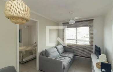 Imagem: O apartamento possui 1 Dormitório, 1 Banheiro, 1 Vaga na garagem