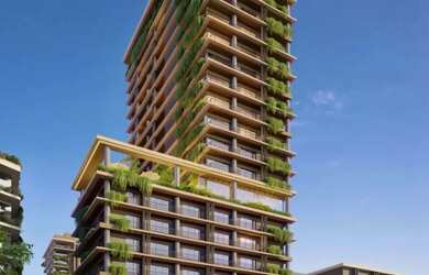 Imagem: O apartamento possui 1 Dormitório, 1 Banheiro, 1 Vaga na garagem