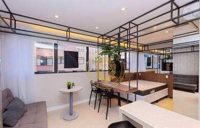 Imagem: O apartamento possui 1 Dormitório, 1 Banheiro, 1 Vaga na garagem