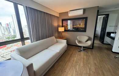 Imagem: O apartamento possui 1 Dormitório, 1 Banheiro, 1 Vaga na garagem