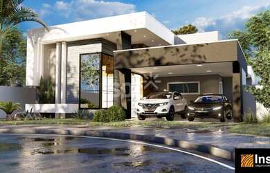 Imagem: A casa possui 3 Dormitórios, 2 Banheiros, 2 Vagas na garagem