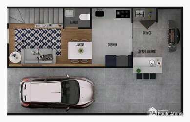 Imagem: O apartamento possui 2 Dormitórios, 1 Banheiro, 1 Vaga na garagem