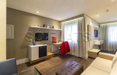 Imagem: O apartamento possui 1 Dormitório, 1 Banheiro, 1 Vaga na garagem