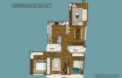 Imagem 5: Apartamento para venda com 73 metros quadrados com 2 quartos
