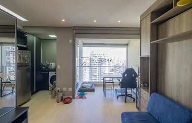 Imagem: O apartamento possui 1 Dormitório, 1 Banheiro, 1 Vaga na garagem