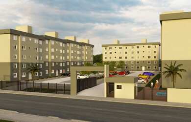 Imagem: O apartamento possui 2 Dormitórios, 1 Banheiro, 1 Vaga na garagem