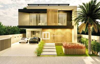 Imagem: A casa em condomínio possui 5 Dormitórios, 5 Banheiros, 4