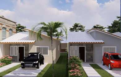 Imagem: A casa possui 2 Dormitórios, 1 Banheiro, 2 Vagas na garagem