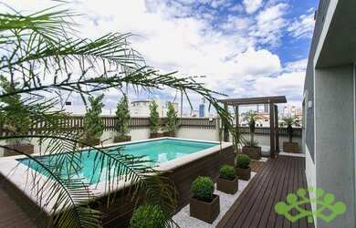 Imagem: O apartamento na cobertura possui 4 Dormitórios, 2 Banheiros