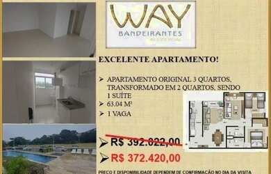 Imagem: O apartamento possui 3 Dormitórios, 2 Banheiros, 1 Vaga na