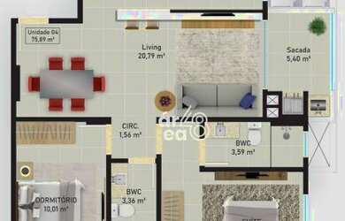 Imagem 15: Apartamento à venda, 75 m² por R$ 394.680,00 - Barreiros - São José/SC