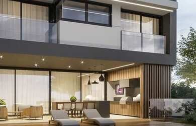 Imagem: A casa em condomínio possui 4 Dormitórios, 5 Banheiros, 5