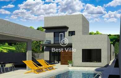 Imagem: A casa em condomínio possui 4 Dormitórios, 5 Banheiros, 4