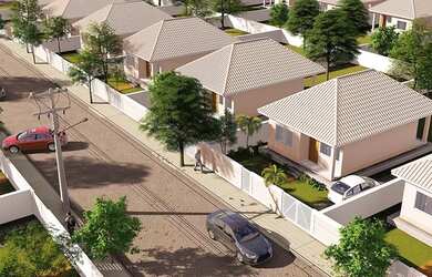 Imagem: A casa em condomínio possui 3 Dormitórios, 2 Banheiros, 4