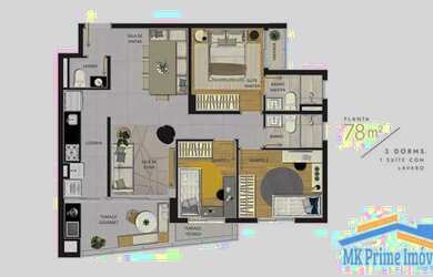 Imagem 6: Oportunidade de Repasse no Art Bela Vista 78m³ sendo 3 Dormitórios,2...