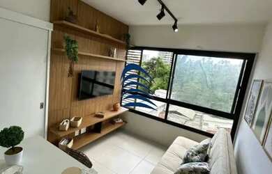 Imagem: O apartamento possui 1 Dormitório, 1 Banheiro, 1 Vaga na garagem