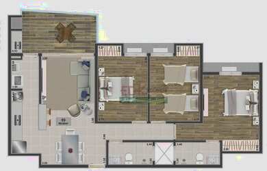 Imagem: O apartamento à venda possui 2 Dormitórios, 2 Banheiros, 2