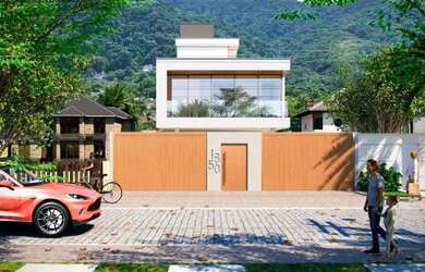 Imagem: A casa em condomínio possui 4 Dormitórios, 5 Banheiros, 2