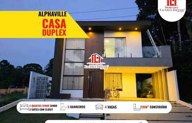 Imagem: A casa em condomínio possui 4 Dormitórios, 4 Banheiros, 4