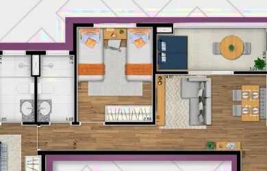 Imagem: O apartamento possui 3 Dormitórios, 2 Banheiros, Imóvel novo