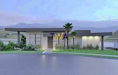 Imagem: A casa em condomínio possui 5 Dormitórios, 5 Banheiros, 5