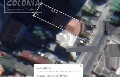 Imagem: O terreno possui 400m² de Área e está localizado em Vila