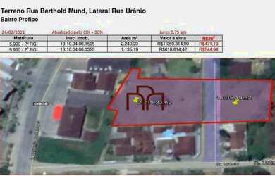 Imagem 1: Terreno urbano à venda, 3384 m² por R$ 618.614 - Profipo - Joinville/SC