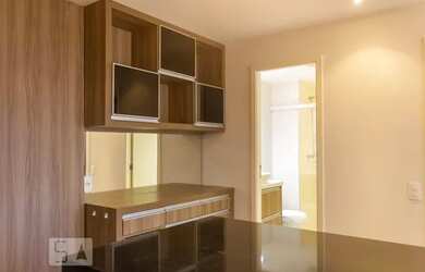 Imagem: O apartamento possui 1 Dormitório, 1 Banheiro, 1 Vaga na garagem