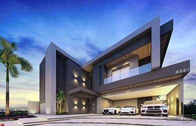 Imagem: A casa em condomínio possui 5 Dormitórios, 5 Banheiros, 2