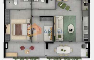 Imagem: O apartamento possui 2 Dormitórios, 2 Banheiros, 2 Vagas na