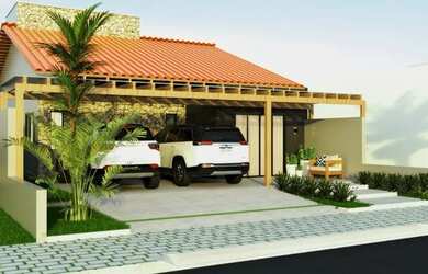 Imagem: A casa possui 2 Dormitórios, 2 Banheiros, 2 Vagas na garagem