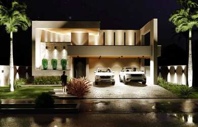 Imagem: A casa possui 4 Dormitórios, 3 Banheiros, 3 Vagas na garagem