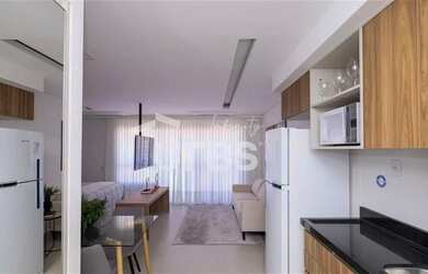 Imagem: O apartamento possui 1 Dormitório, 1 Banheiro, 1 Vaga na garagem