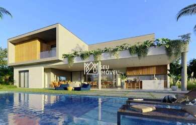 Imagem: A casa em condomínio possui 5 Dormitórios, 5 Banheiros, 4